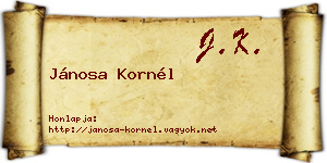 Jánosa Kornél névjegykártya